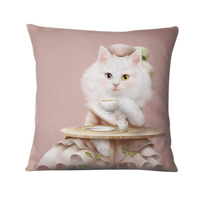 Koreai rajzfilm macska nyomtatott párna dekoratív párna otthoni párna dekoráció Almofadas Decorativas para kanapé kidobó párna 45*45cm
