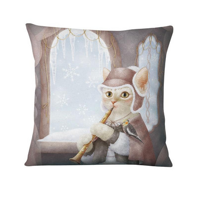 Koreai rajzfilm macska nyomtatott párna dekoratív párna otthoni párna dekoráció Almofadas Decorativas para kanapé kidobó párna 45*45cm