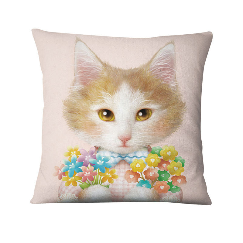 Koreai rajzfilm macska nyomtatott párna dekoratív párna otthoni párna dekoráció Almofadas Decorativas para kanapé kidobó párna 45*45cm