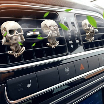 Cool Human Body Skeleton Ароматерапевтична смола Парфюм за кола Bone Skull Ghost Освежител за въздух за кола Вентилационна скоба Аромат Разсейвател за миризма на кола