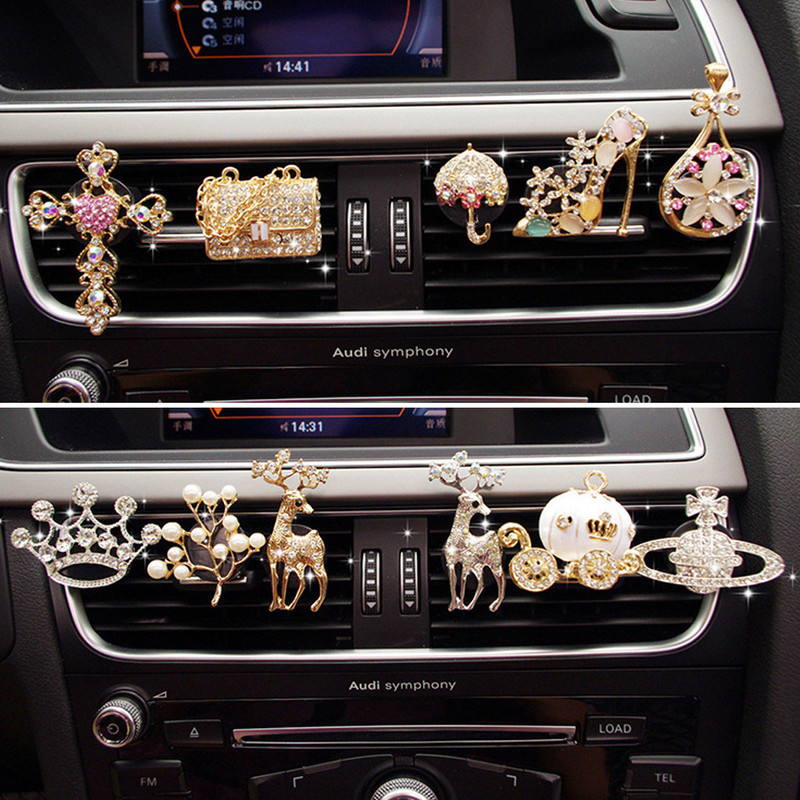 Νέο Diamond Flower Deer Crown Cross Car Styling Αποσμητικό αέρα Άρωμα για Κλιματισμό Αυτοκινήτου Εξαερισμός Μυρωδιάς Παιχνίδια Αυτοκινήτου Αξεσουάρ