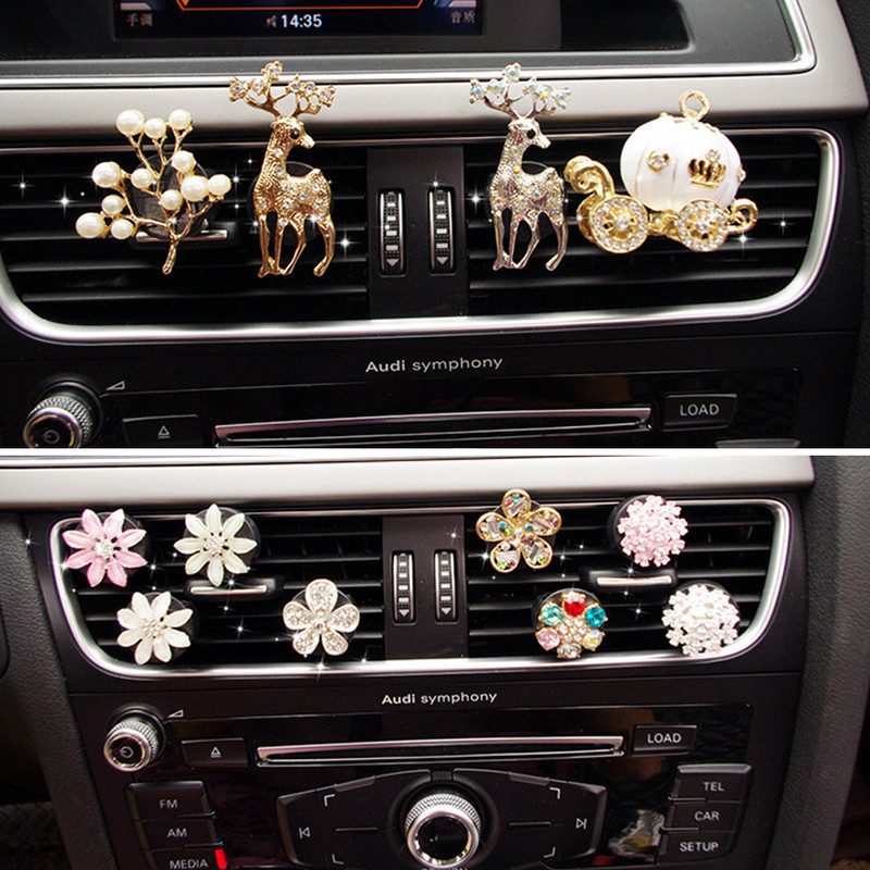 Νέο Diamond Flower Deer Crown Cross Car Styling Αποσμητικό αέρα Άρωμα για Κλιματισμό Αυτοκινήτου Εξαερισμός Μυρωδιάς Παιχνίδια Αυτοκινήτου Αξεσουάρ