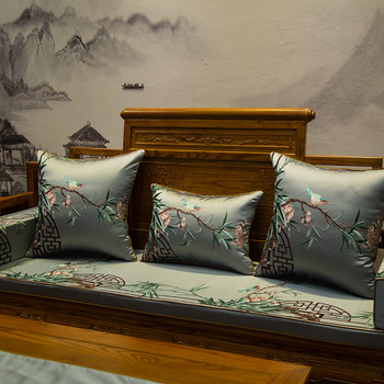 Κάλυμμα μαξιλαριού DUNXDECO Διακοσμητική Μαξιλαροθήκη Μοντέρνα Κινεζική Παραδοσιακή Φλώρα Πουλί Πολυτελές Κέντημα Διακόσμηση καρέκλας καναπέ Coussin