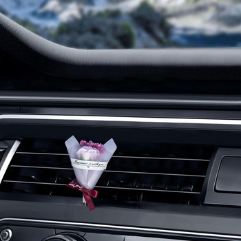 Αποξηραμένο λουλούδι αποσμητικό αυτοκινήτου αυτοκινήτου Έξοδος κλιματισμού Άρωμα για κορίτσια Μπουκέτο Auto Vent Clip Αξεσουάρ αυτοκινήτου