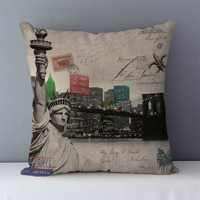 Kućni ukrasni jastuci za kauč Nova klasična europska slikovita zgrada jastuci za posteljinu s printom jastuci za sjedala jastučnica bez jezgre