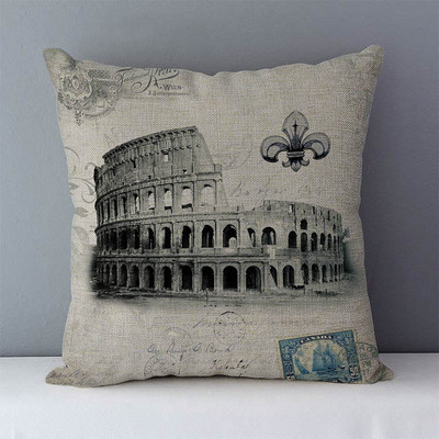 Kućni ukrasni jastuci za kauč Nova klasična europska slikovita zgrada jastuci za posteljinu s printom jastuci za sjedala jastučnica bez jezgre
