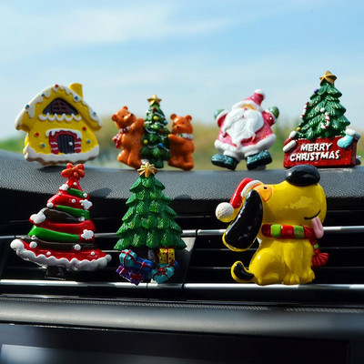 Automašīnas ornamentu sveķu Ziemassvētku Ziemassvētku vecīša smaržu saspraudes gaisa atsvaidzinātājs automātiskais kondicionētājs Vent Clip smaržu difuzors aksesuāri