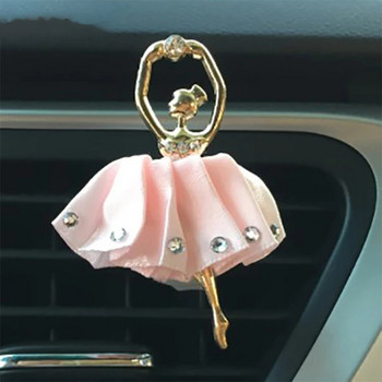 Rhinestone Ballet Girls Освежител за въздух в колата Парфюм Мирис Auto Interior Decor Outlet Vents Clip Нов автомобилен аксесоар за дама