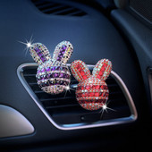Bling autós kiegészítők lányoknak belső dekoráció ízesítés az autóban aromadiffúzor Aranyos nyúl autófrissítők légtelenítő parfüm klipsz