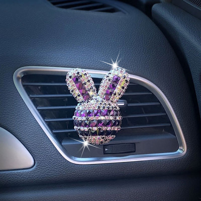 Bling autós kiegészítők lányoknak belső dekoráció ízesítés az autóban aromadiffúzor Aranyos nyúl autófrissítők légtelenítő parfüm klipsz
