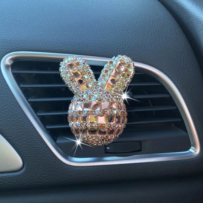 Bling autós kiegészítők lányoknak belső dekoráció ízesítés az autóban aromadiffúzor Aranyos nyúl autófrissítők légtelenítő parfüm klipsz
