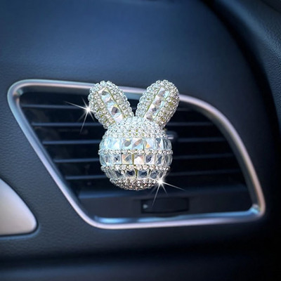 Bling autós kiegészítők lányoknak belső dekoráció ízesítés az autóban aromadiffúzor Aranyos nyúl autófrissítők légtelenítő parfüm klipsz