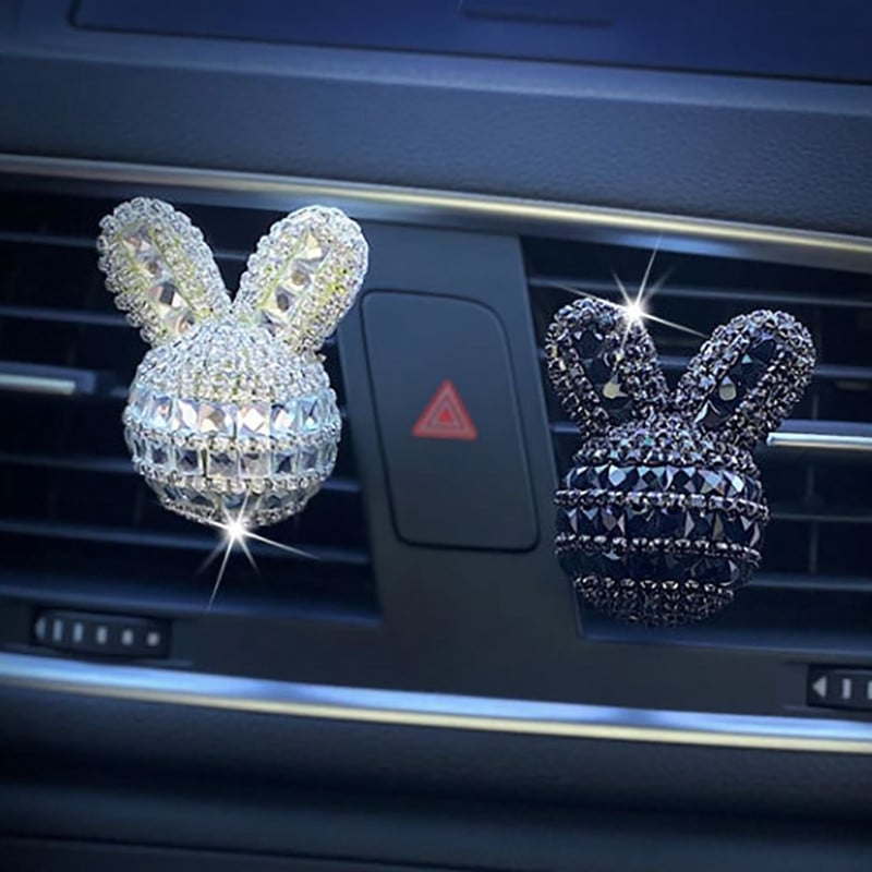 Bling autós kiegészítők lányoknak belső dekoráció ízesítés az autóban aromadiffúzor Aranyos nyúl autófrissítők légtelenítő parfüm klipsz