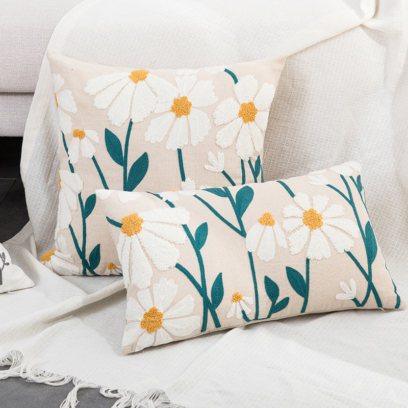 Molotu Nordic Flower Design pamut bojtos szövet hímzés párnahuzatok dekoratív