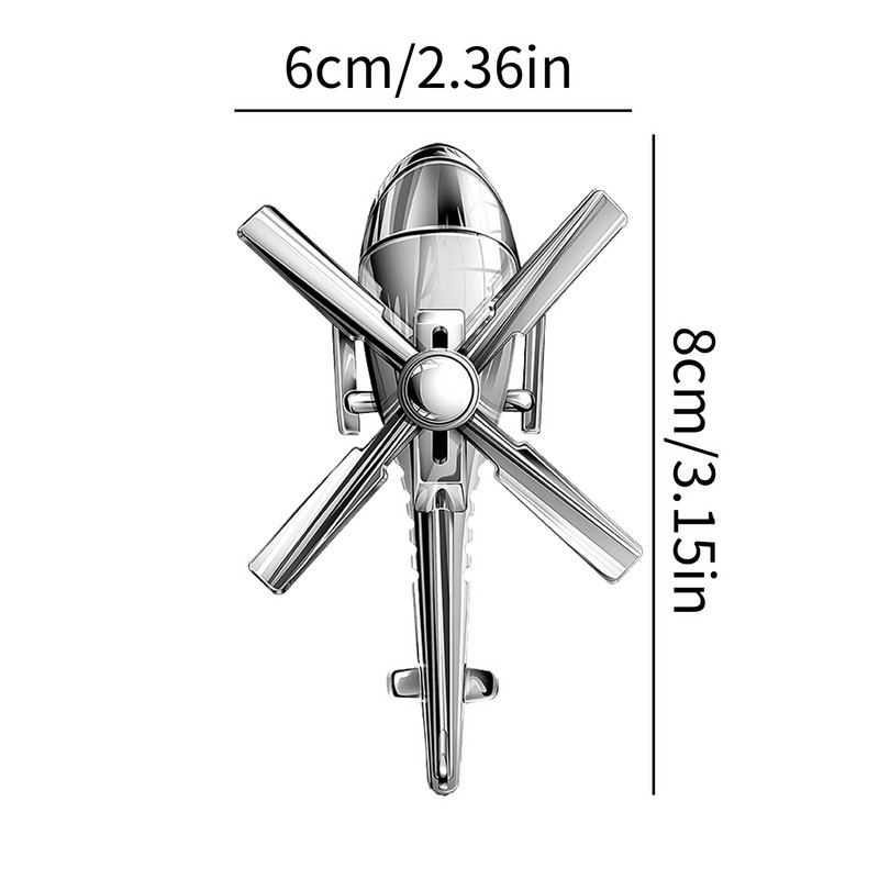 Odorizant pentru mașină cu aromaterapie, elicopter, clemă de aerisire pentru mașină, farmec Eliminator de mirosuri pentru mașină, aliaj de zinc, rotire, înveliș pentru aerisire.