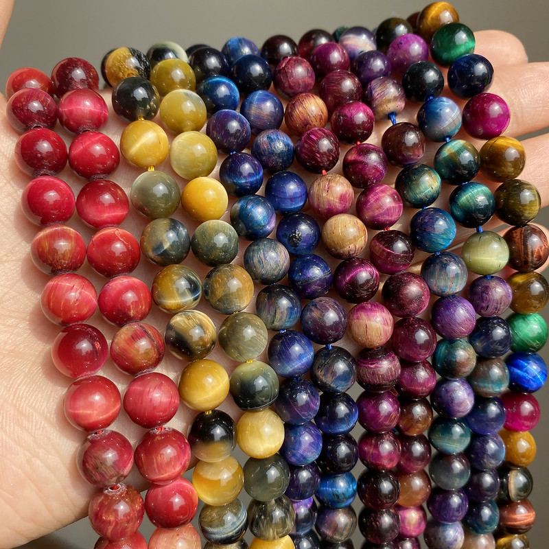 AAA+ ljubičasto plavo tigrovo oko perle prirodnog kamena okrugle labave perle za izradu nakita DIY narukvica ogrlica 4 mm 6 mm 8 mm 10 mm 12 mm