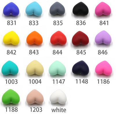 TYRY.HU 50 komada velikih silikonskih kuglica u obliku srca, dječje grickalice za DIY izradu nakita, ogrlice, sigurne za BPA, dječje igračke za žvakanje