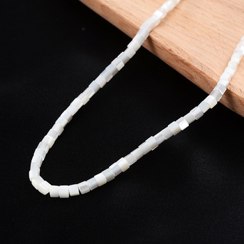 Бял естествен седеф Shell Tube Beads Charm Shell Loose Spacer Bead За изработка на бижута Колие Занаяти Аксесоари