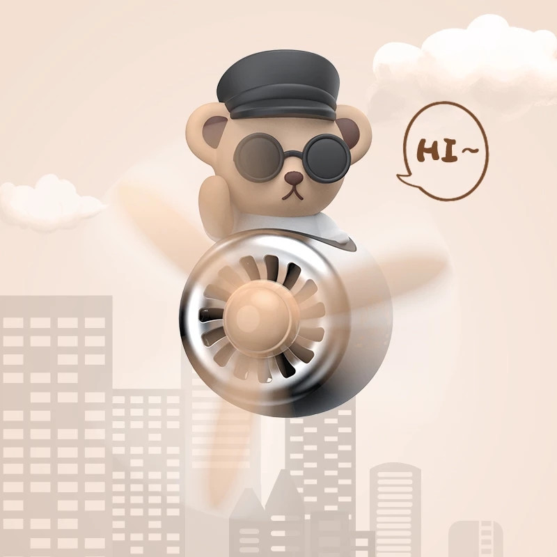 Little Bear Pilot Car Parfum Pilot Elice rotativă Ieșire de aer Parfum Aromă Odorizant automat 자동차 공기 청정기 Accesorii