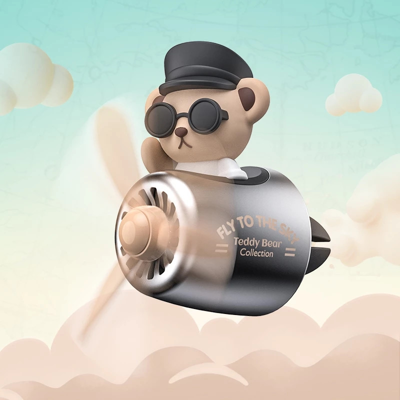 Little Bear Pilot Car Parfum Pilot Elice rotativă Ieșire de aer Parfum Aromă Odorizant automat 자동차 공기 청정기 Accesorii