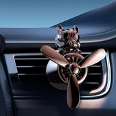 Bulldog autós légfrissítő aranyos kutya Pilot autó illat diffúzor forgó propeller automatikus levegőkimenet szellőző aromaterápiás dísz