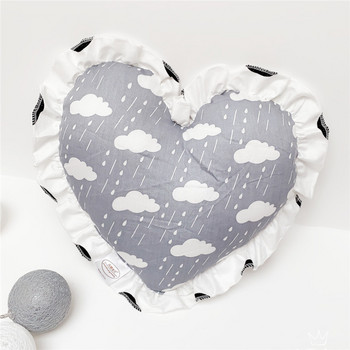 Ins Κορεατικό χαριτωμένο μίνι μαξιλάρι για μωρά κατά της κάμψης Μικρό μαξιλάρι άνεσης Μαξιλάρι σε σχήμα καρδιάς Παιδικό σετ κρεβατιού Διακόσμηση δωματίου