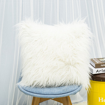 Плюшена топла възглавница за домашен декор Диван Възглавница за кръста Плътен цвят Бяло Сиво Розово
