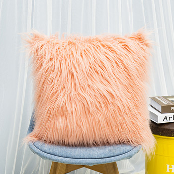 Плюшена топла възглавница за домашен декор Диван Възглавница за кръста Плътен цвят Бяло Сиво Розово