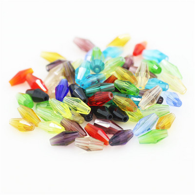 Kristalne perle 3x6 mm 4x8 mm 6x12 mm duge bikonusne fasetirane staklene labave perle zanatskog materijala DIY izrada bižuterije Dodaci