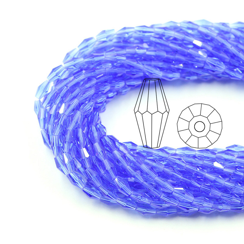 Kristalne perle 3x6 mm 4x8 mm 6x12 mm duge bikonusne fasetirane staklene labave perle zanatskog materijala DIY izrada bižuterije Dodaci