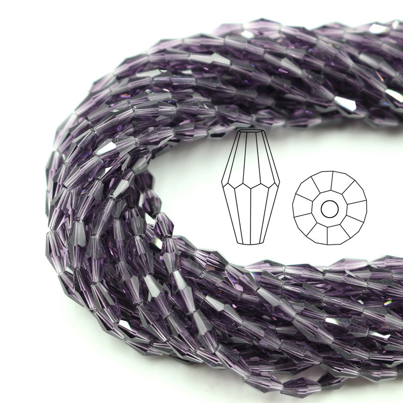 Kristalne perle 3x6 mm 4x8 mm 6x12 mm duge bikonusne fasetirane staklene labave perle zanatskog materijala DIY izrada bižuterije Dodaci