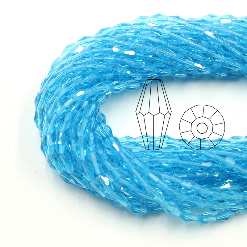 Kristalne perle 3x6 mm 4x8 mm 6x12 mm duge bikonusne fasetirane staklene labave perle zanatskog materijala DIY izrada bižuterije Dodaci