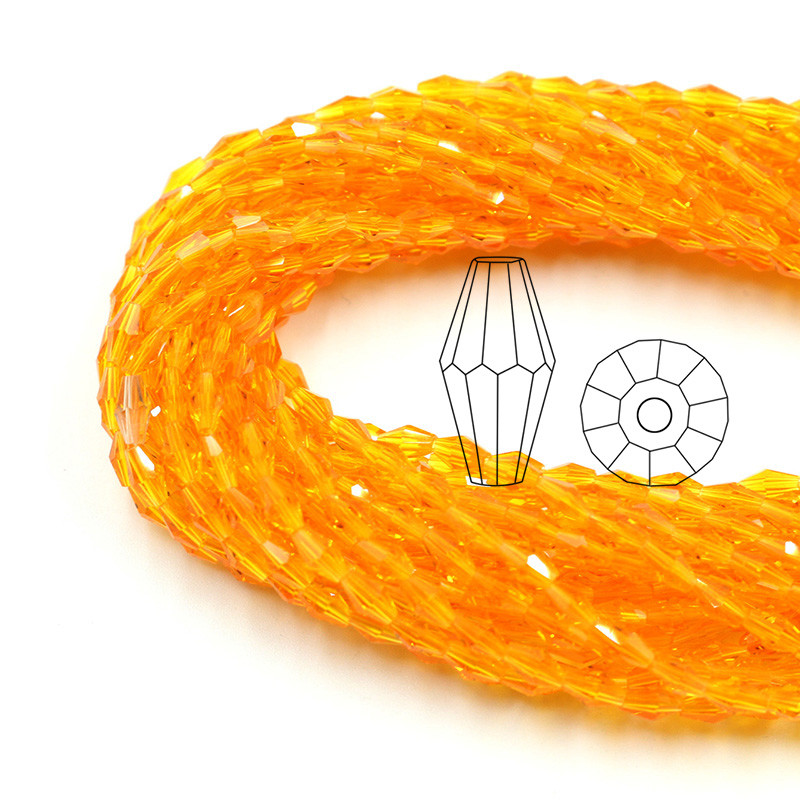 Kristalne perle 3x6 mm 4x8 mm 6x12 mm duge bikonusne fasetirane staklene labave perle zanatskog materijala DIY izrada bižuterije Dodaci