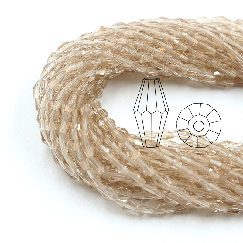 Kristalne perle 3x6 mm 4x8 mm 6x12 mm duge bikonusne fasetirane staklene labave perle zanatskog materijala DIY izrada bižuterije Dodaci