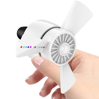 Propeller autós légfrissítők LED fénnyel, autóipari forgó propeller légcsavar kilépő ventilátor szellőző kapcsok esszenciális parfüm