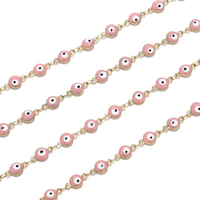 1 metar 6 mm lanac za oči od nehrđajućeg čelika zlatno crno/crveno Tureće oko krunice lanac veleprodaja lančića nalazi