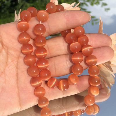 Prirodni kamen Peridot Zeleno mačje oko Opal Staklo Loose Spacer Perle mjesečevog kamena za izradu nakita Nalaz za narukvice DIY 4/6/8/10MM