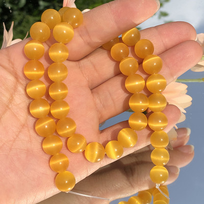 Prirodni kamen Peridot Zeleno mačje oko Opal Staklo Loose Spacer Perle mjesečevog kamena za izradu nakita Nalaz za narukvice DIY 4/6/8/10MM