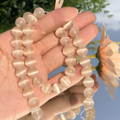 Prirodni kamen Peridot Zeleno mačje oko Opal Staklo Loose Spacer Perle mjesečevog kamena za izradu nakita Nalaz za narukvice DIY 4/6/8/10MM