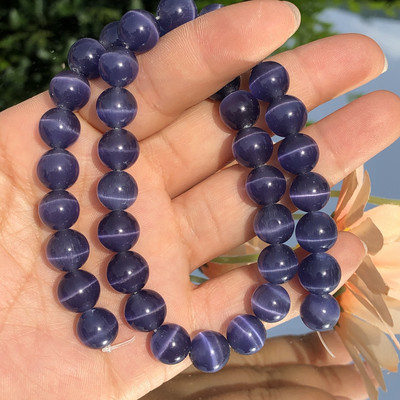 Prirodni kamen Peridot Zeleno mačje oko Opal Staklo Loose Spacer Perle mjesečevog kamena za izradu nakita Nalaz za narukvice DIY 4/6/8/10MM