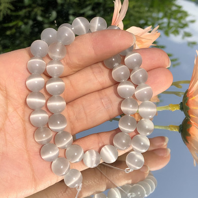 Prirodni kamen Peridot Zeleno mačje oko Opal Staklo Loose Spacer Perle mjesečevog kamena za izradu nakita Nalaz za narukvice DIY 4/6/8/10MM