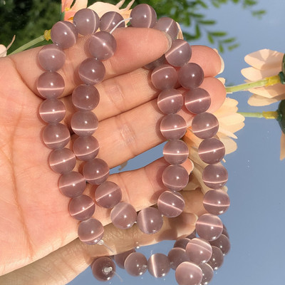 Prirodni kamen Peridot Zeleno mačje oko Opal Staklo Loose Spacer Perle mjesečevog kamena za izradu nakita Nalaz za narukvice DIY 4/6/8/10MM