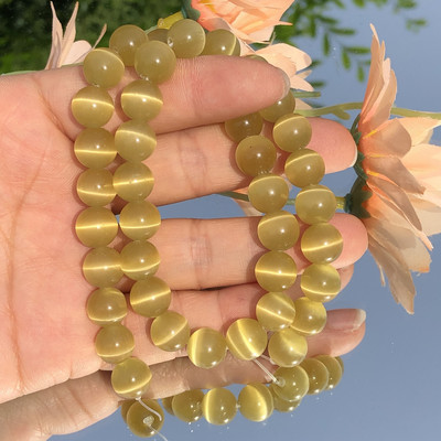 Prirodni kamen Peridot Zeleno mačje oko Opal Staklo Loose Spacer Perle mjesečevog kamena za izradu nakita Nalaz za narukvice DIY 4/6/8/10MM