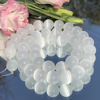 Prirodni kamen Peridot Zeleno mačje oko Opal Staklo Loose Spacer Perle mjesečevog kamena za izradu nakita Nalaz za narukvice DIY 4/6/8/10MM