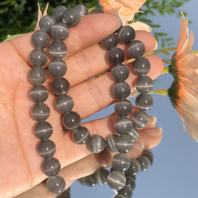 Prirodni kamen Peridot Zeleno mačje oko Opal Staklo Loose Spacer Perle mjesečevog kamena za izradu nakita Nalaz za narukvice DIY 4/6/8/10MM