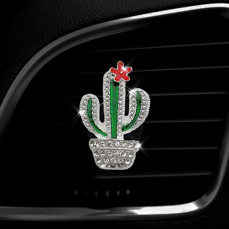 Dijamantni kaktus u saksiji Automobilska kopča za parfeme Cvijet Opuncija Otvor za zrak u automobilu Parfem Dekoracija za klima uređaj Dekoracija automobila