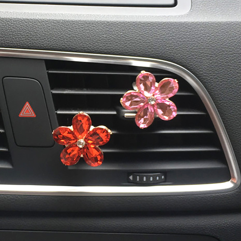 Crystal Flower Bling Accesorii pentru mașină pentru fete Difuzor de arome pentru mașină Arome pentru odorizante de mașină Parfum Decor auto Miros de mașină