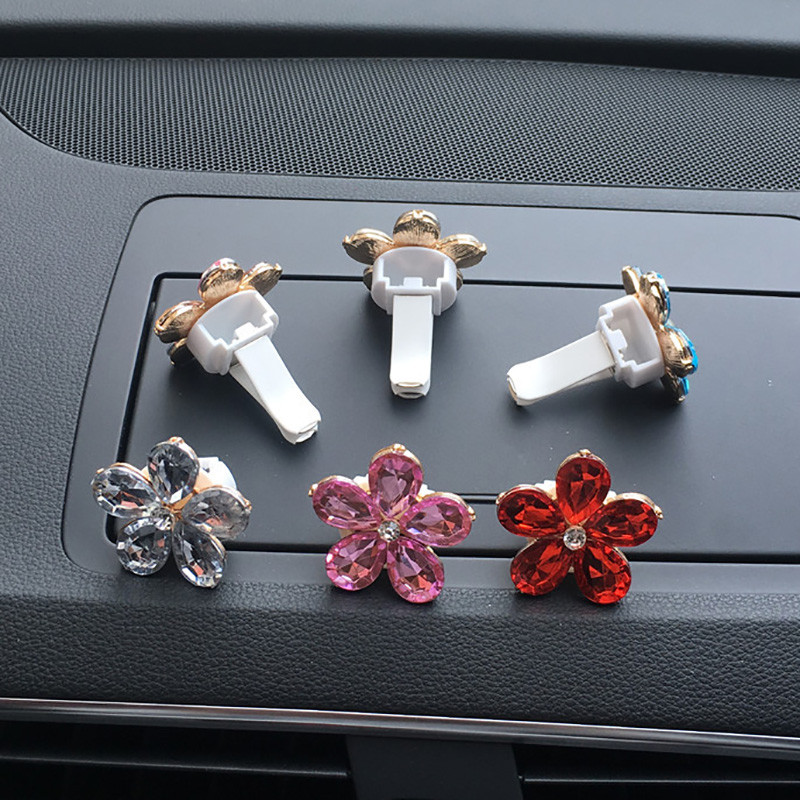 Crystal Flower Bling Accesorii pentru mașină pentru fete Difuzor de arome pentru mașină Arome pentru odorizante de mașină Parfum Decor auto Miros de mașină