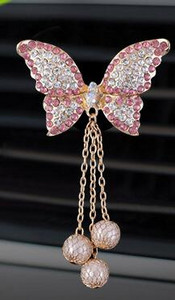 Leptir Otvor za ventilaciju automobila Parfem Umjetni kristal Auto Dekoracije Privjesak Slatki stil automobila Čvrsti miris Osvježivač zraka