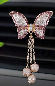 Leptir Otvor za ventilaciju automobila Parfem Umjetni kristal Auto Dekoracije Privjesak Slatki stil automobila Čvrsti miris Osvježivač zraka